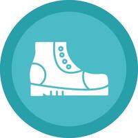 Boots Glyph Due Circle Icon Design vector