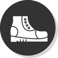 Boots Glyph Shadow Circle Icon Design vector