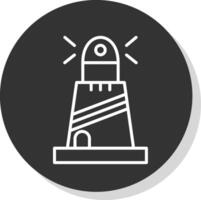 Lighthouse Line Shadow Circle Icon Design vector