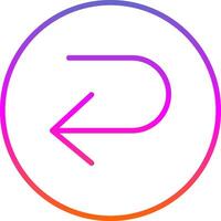U Turn Line Gradient Icon Design vector