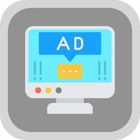 Ad Pop Up Flat round corner Icon Design vector