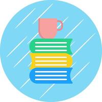 Books Flat Circle Icon Design vector