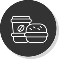 Burger Glyph Due Circle Icon Design vector