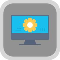 Monitoring Software Flat round corner Icon Design vector