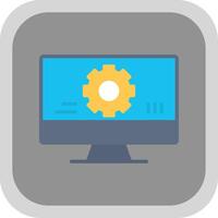 Monitoring Software Flat round corner Icon Design vector