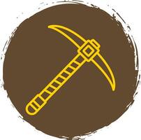 Pickaxe Line Circle Sticker Icon vector