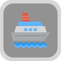 Ship Flat round corner Icon Design vector