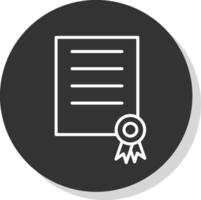 certificar línea sombra circulo icono diseño vector