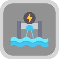 Hydroelectricity Flat round corner Icon Design vector