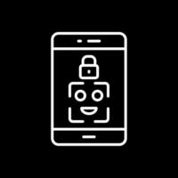 Facial Recognition Line Inverted Icon Design vector