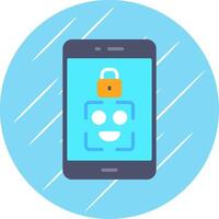 Facial Recognition Flat Circle Icon Design vector