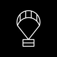 Paragliding Line Inverted Icon Design vector