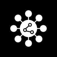 Share Glyph Inverted Icon Design vector