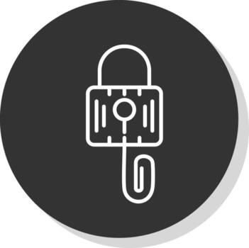 Picklock Line Shadow Circle Icon Design vector
