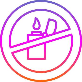 No Lighter Line Gradient Icon Design vector
