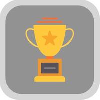 Trophy Flat round corner Icon Design vector