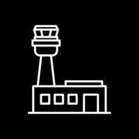 aeropuerto línea invertido icono diseño vector