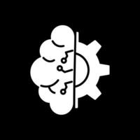 Artificial Intelligence Glyph Inverted Icon Design vector