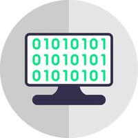 Binary Code Flat Scale Icon Design vector