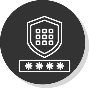 código seguridad línea sombra circulo icono diseño vector