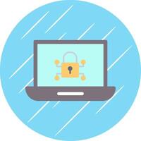 Cyber Security Flat Circle Icon Design vector