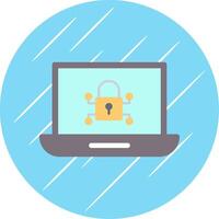 Cyber Security Flat Circle Icon Design vector