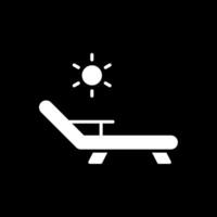 Deck Chair Glyph Inverted Icon Design vector