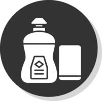 Dish Soap Glyph Shadow Circle Icon Design vector