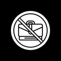 prohibido firmar glifo invertido icono diseño vector