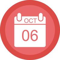 October Glyph Due Circle Icon Design vector