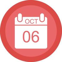 October Glyph Due Circle Icon Design vector