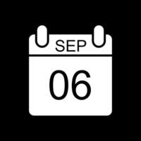 September Glyph Inverted Icon Design vector