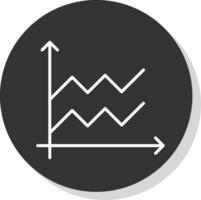 Area Graph Line Shadow Circle Icon Design vector