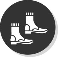 Boots Glyph Shadow Circle Icon Design vector