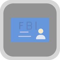 Fbi Flat round corner Icon Design vector
