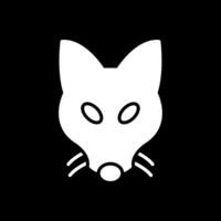 Fox Glyph Inverted Icon Design vector