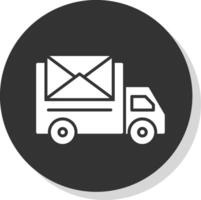 Postal Delivery Glyph Shadow Circle Icon Design vector