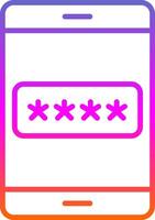 Password Line Gradient Icon Design vector
