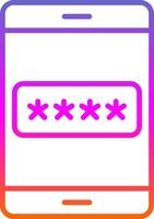 Password Line Gradient Icon Design vector