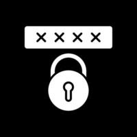 Security Code Glyph Inverted Icon Design vector