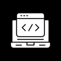 Web Development Glyph Inverted Icon Design vector