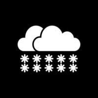 nieve glifo invertido icono diseño vector