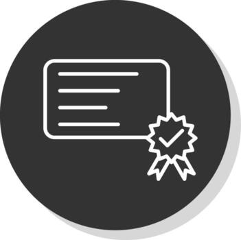 Certificate Line Shadow Circle Icon Design vector