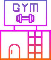 gimnasio línea degradado icono diseño vector