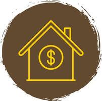 Mortgage Loan Line Circle Sticker Icon vector