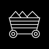 Mining Cart Line Inverted Icon Design vector