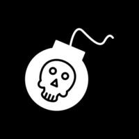 Bomb Glyph Inverted Icon Design vector