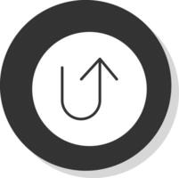 U Turn Glyph Shadow Circle Icon Design vector