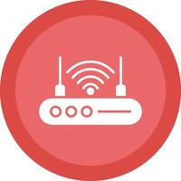 Wifi enrutador glifo debido circulo icono diseño vector