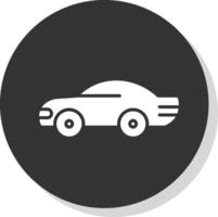 Car Glyph Shadow Circle Icon Design vector